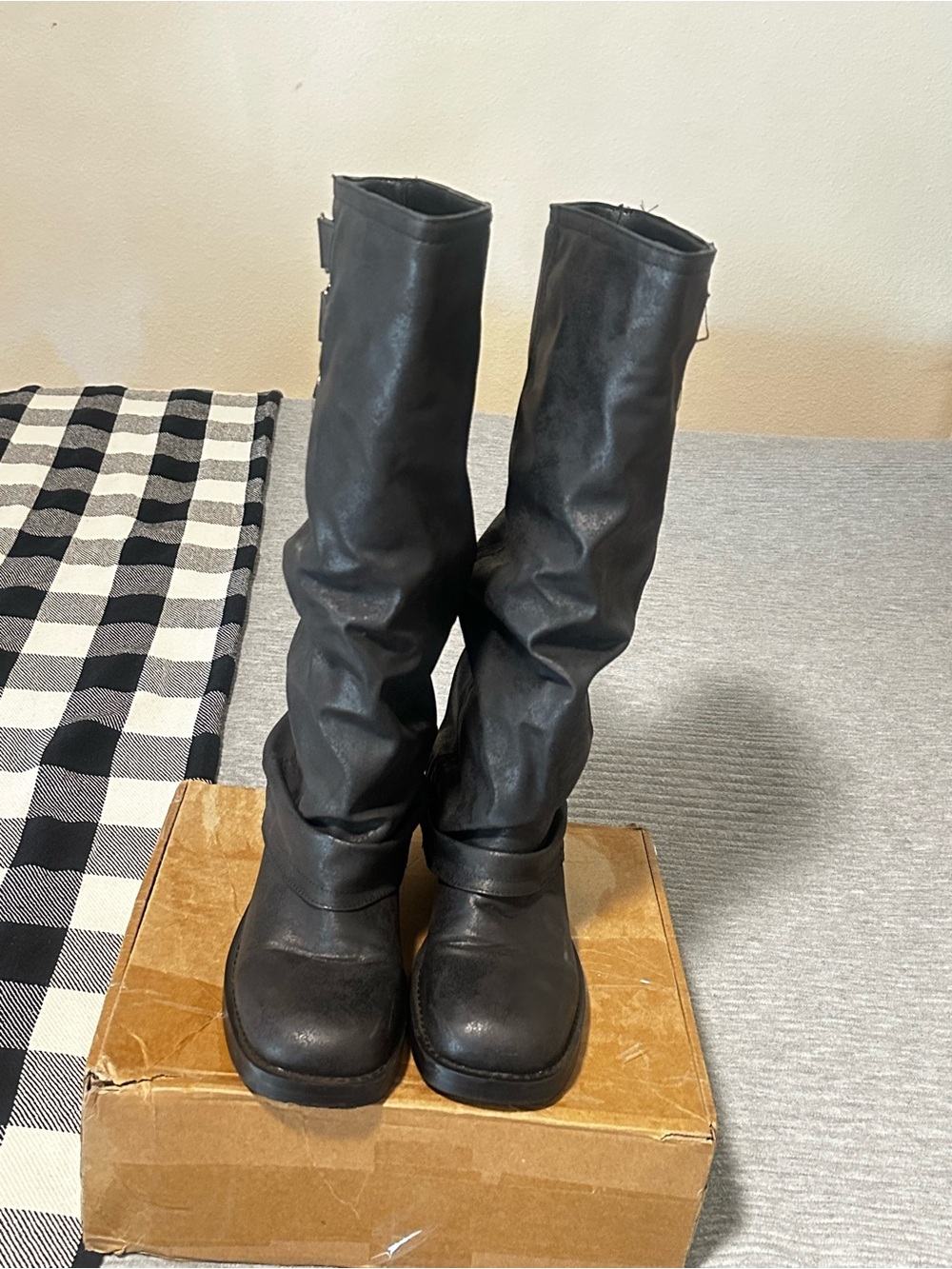 Classic Black Leather Mid-Calf Women's Boots